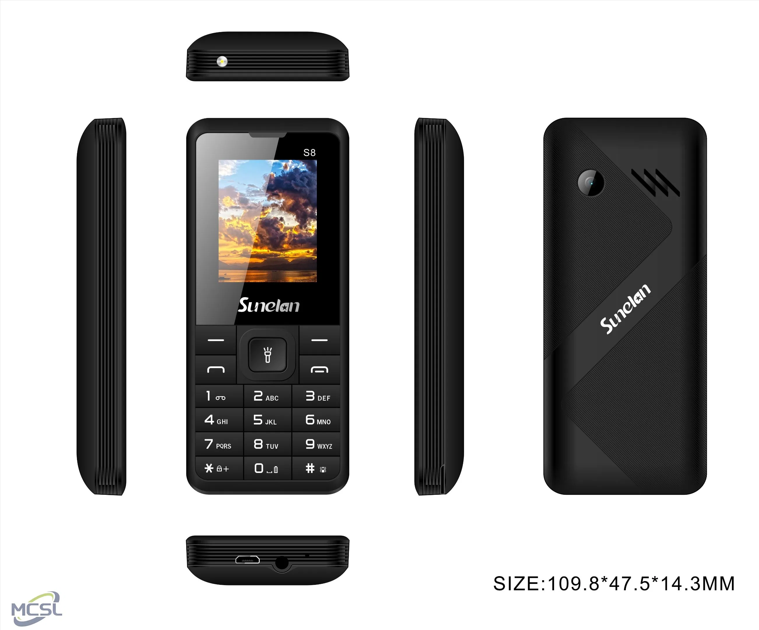 Кнопочный телефон Sunelan S8 с мощным динамиком