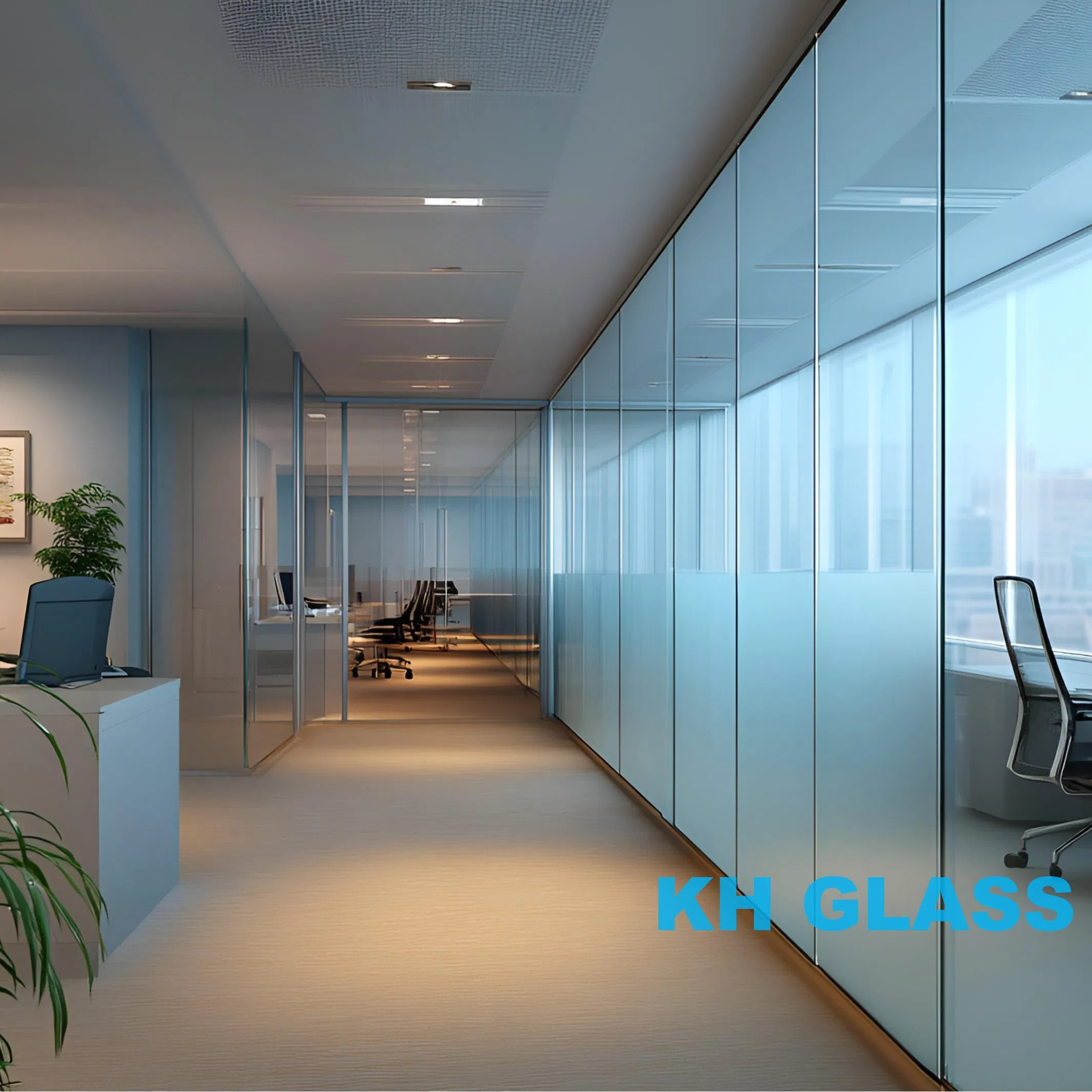 Clear Glass Partitions Offering 86-89% Light Transmittance ISO/CE Certified