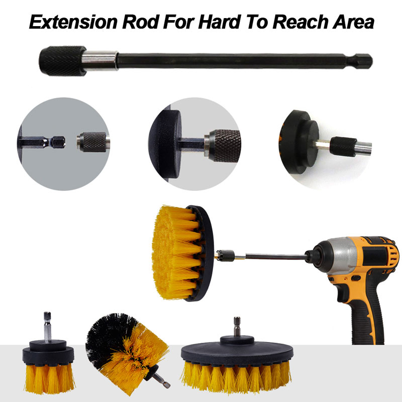 Набор щеток для дрели 20 шт, черные, для уборки