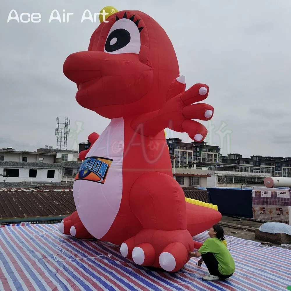 5mh Inflatable Dinosaur Cartoon Mascot for Outdoor Party Event Exhibition/Advertising