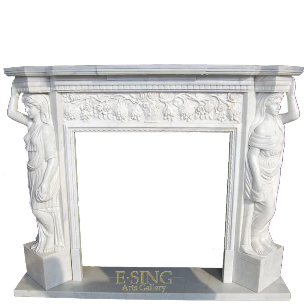 Well Polished Natural Stone Indoor Decoration Usage Stone Fireplace