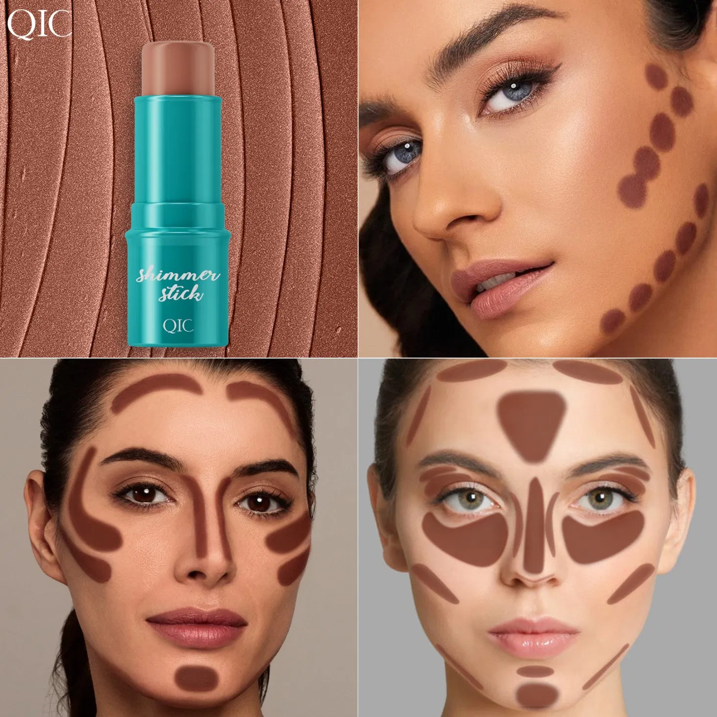 Matte and Shimmer Makeup Stick Flawless Contour Stick Concealer Shimmer Stick