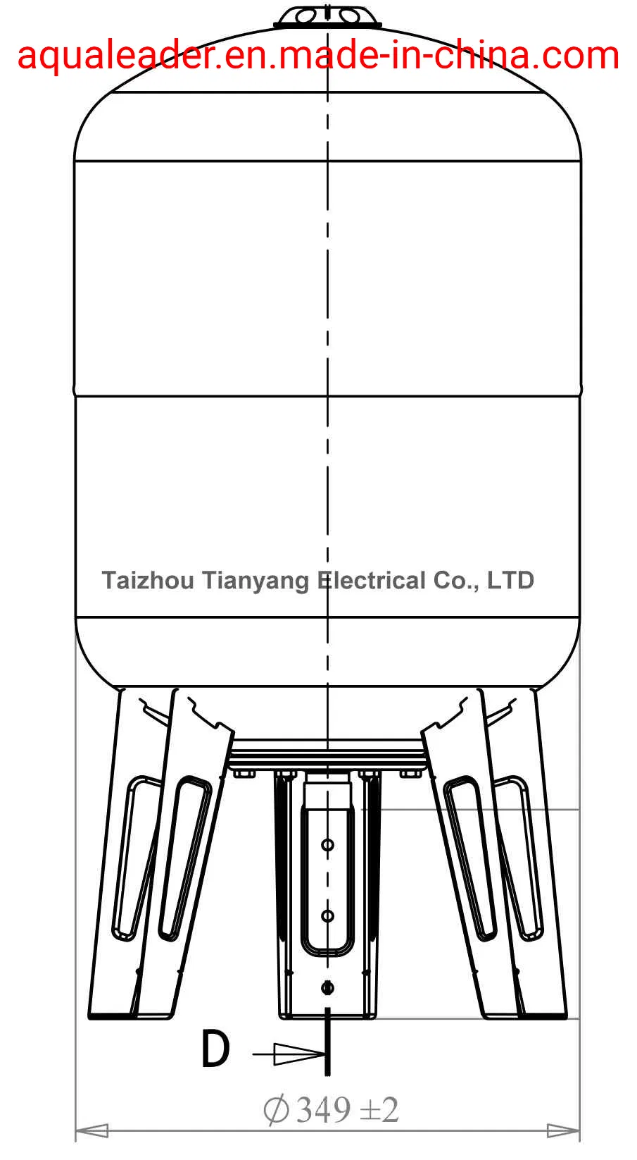 50 Liter Heating Bladder Expansion Vessel for Central Heating Systems