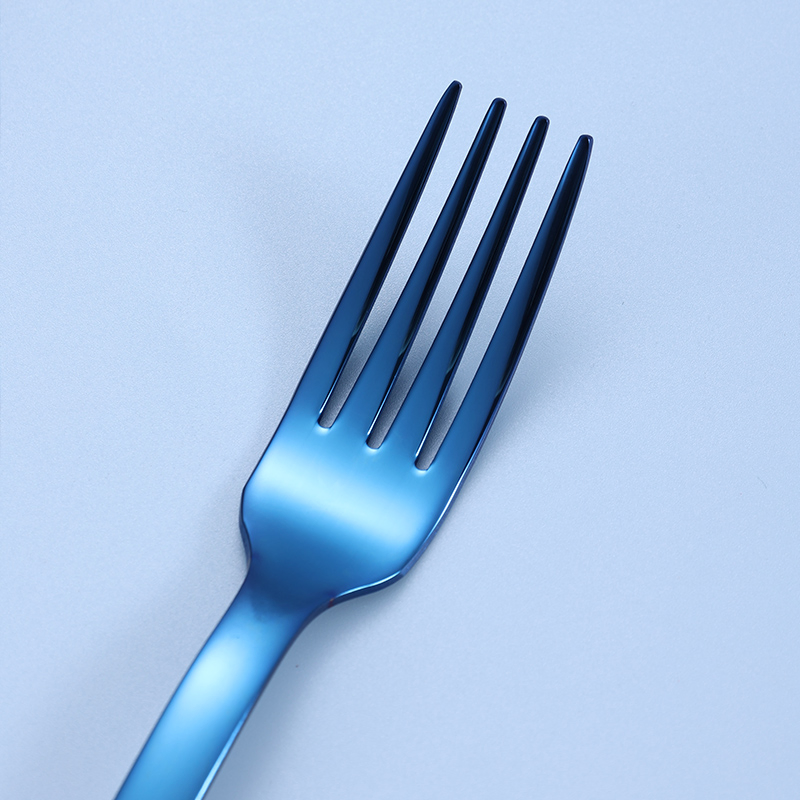 Custom Blue High Grade Stainless Steel Spoon and Fork