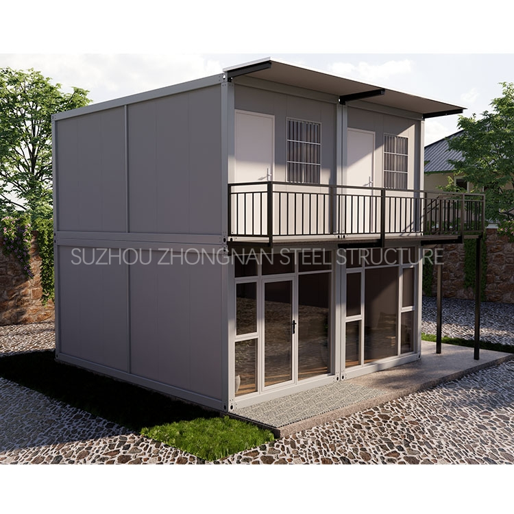 Cheap 2-Storey 20FT/40FT Modern Prefabricated Modular Sea Shipping Container House Tiny Villa with 2 Bedroom and Bathroom for Living for Sale in Canada and USA