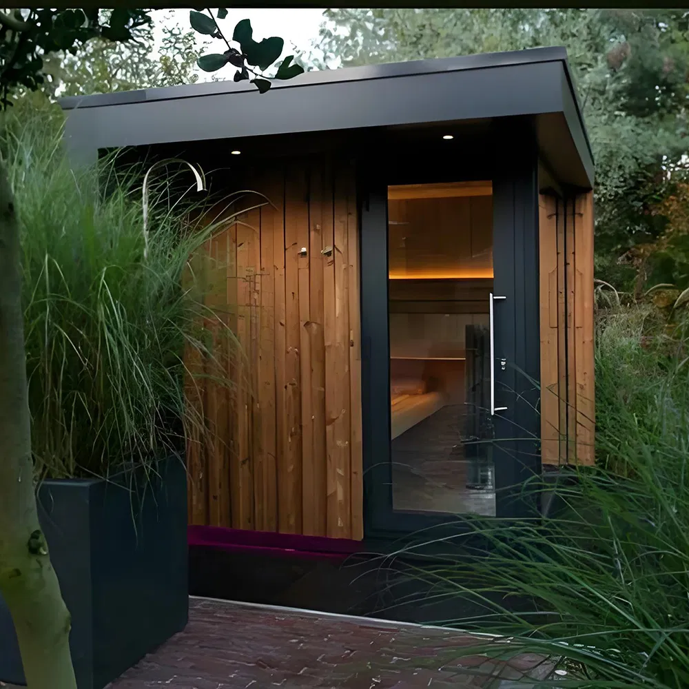 Popular Square Traditional Wet Steam Wooden Outdoor Cabin Sauna with WiFi