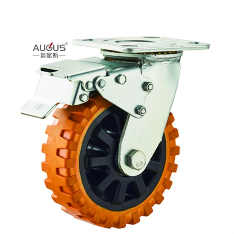 4 5 6 8 Inch Orange PU Heavy Duty Caster Wheel Industrial Caster