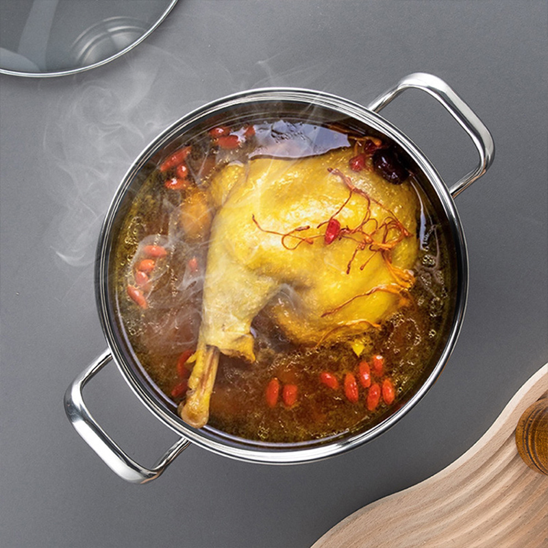 Кастрюля для супа и тушения с двойными ручками, нержавеющая сталь