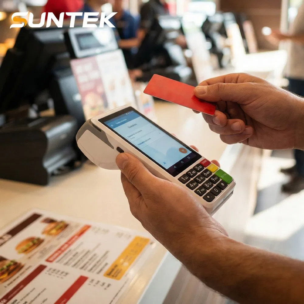 Android 13 Qr Code Scanning Suntek Wireless POS Device for Restaurant Order Management