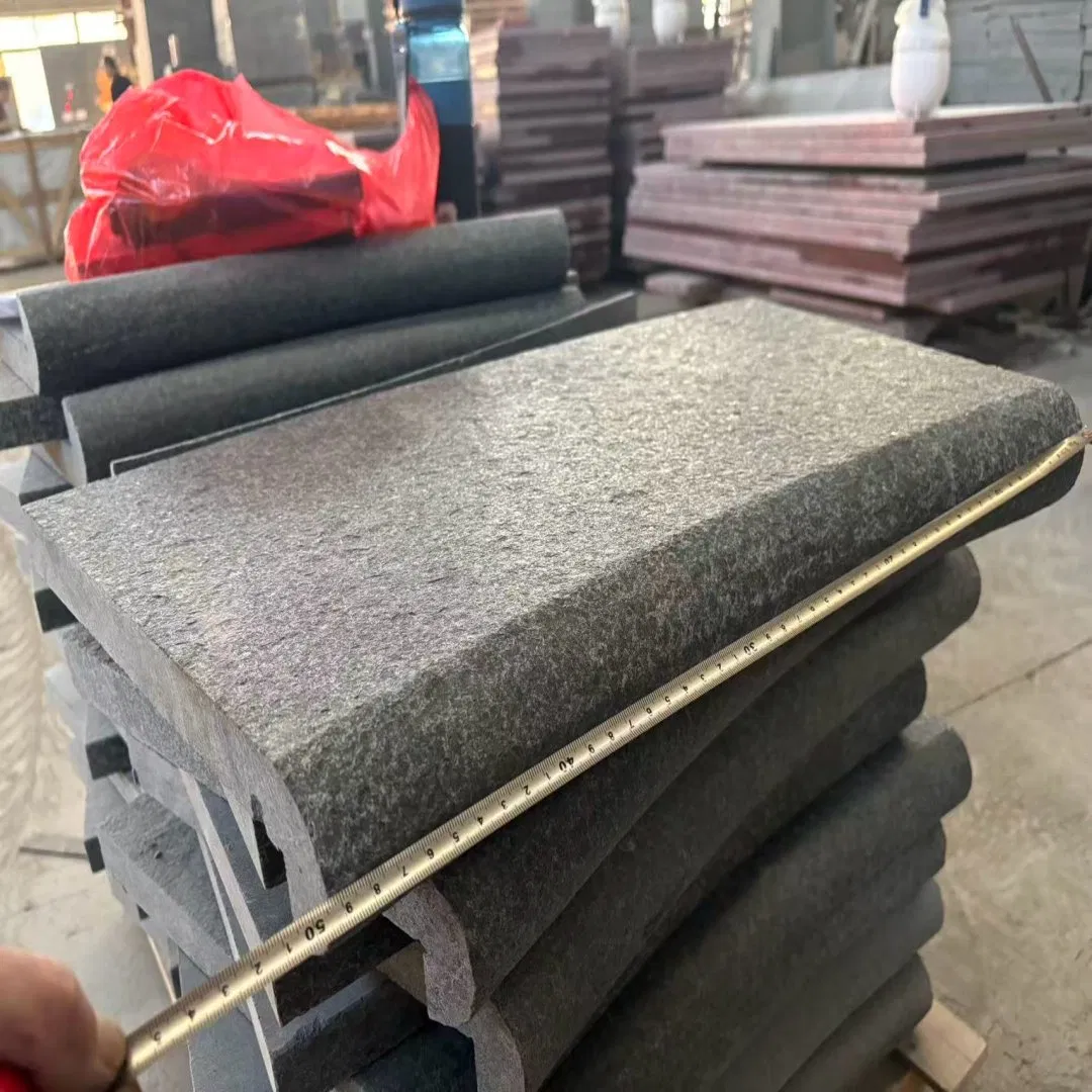 Pari Natural Stone Granite Cheap G684 C1 602.31X350.75X30/60mm Bull Nose Flamed Surface Decoration Material for Swimming Pool Coping