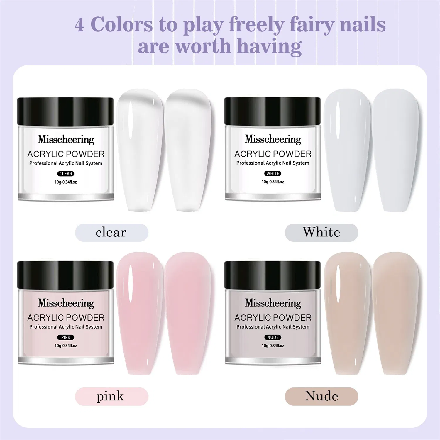 Nail Tools Clear Crystal Nail Carving Powder Nail Extension Powder Model Crystal Powder Set