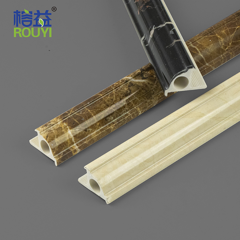 Foshan Rongyi Plastic Marble Texture Edge Decoration Ceramic Round PVC Tile Trim Angle for Wall Corner