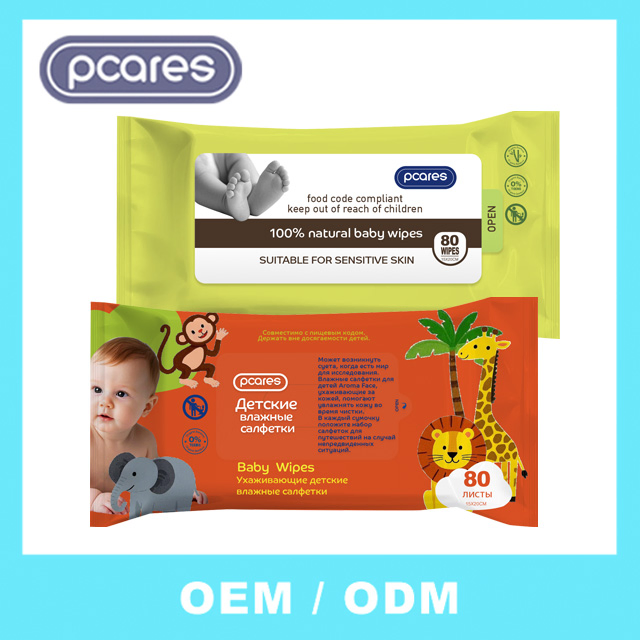 Baby Wet Wipes 80PCS Non-Woven Cotton Tissues for Hand & Mouth Cleaning Newborn Sensitive Water Wipes