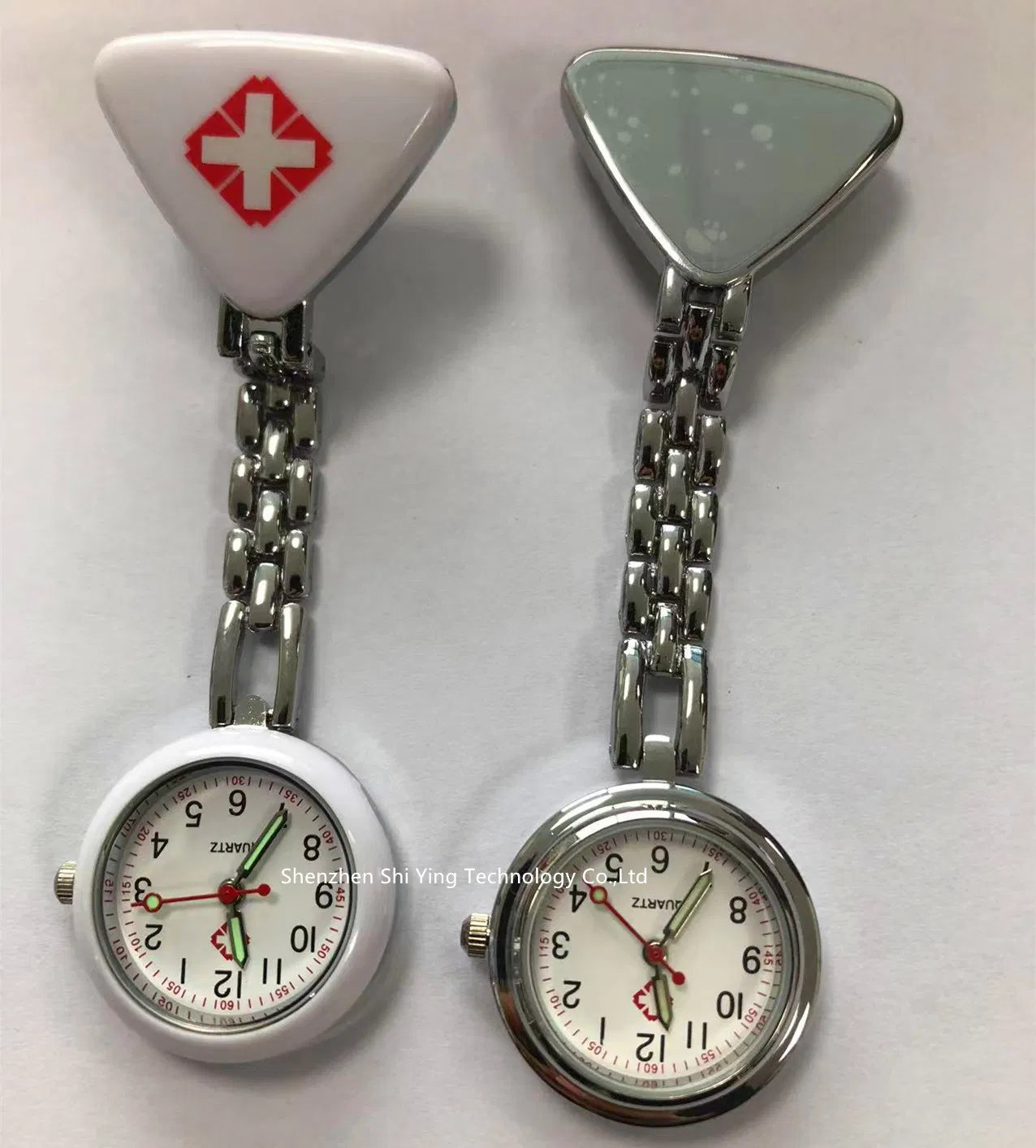 Chest Pocket Watch Doctor Nurse Watch Heart Quartz Fob Brooch Pocket Watch with Clip