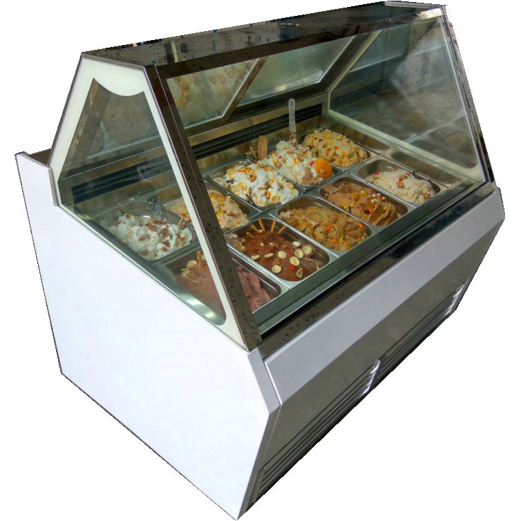 Hard Ice Cream Display Cabinet/ Glass Showcase