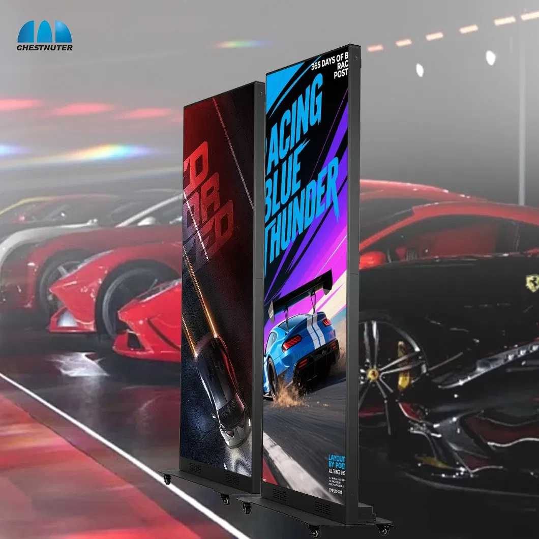 P2.5 Full Color Movable Indoor HD LED Poster Screen Foldable LED Poster Display for Portable Advertising