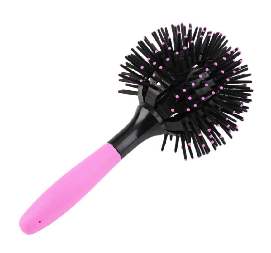 3D Round Hair Brush Hair Comb Salon Make up 360 Degree Ball Styling Magic Hairbrush