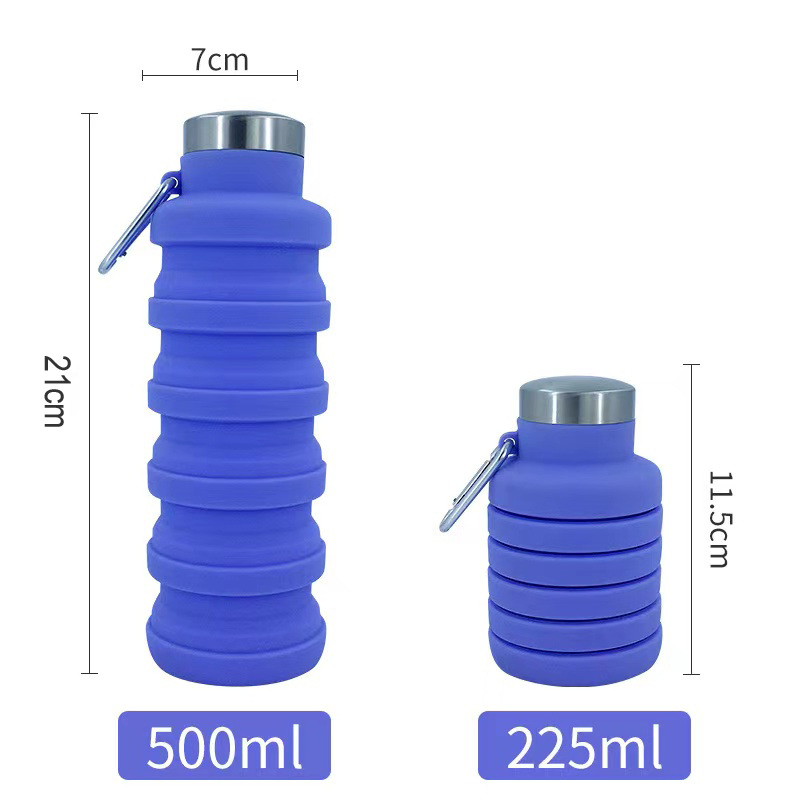 Hot Sale Food Grade Silicone+PP Sports Folding Water Bottle