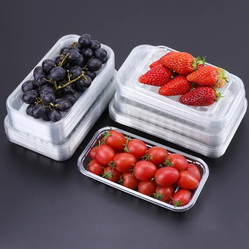 Black and Transparent Customized Food Packaging Pet Frozen Meat Plastic Tray