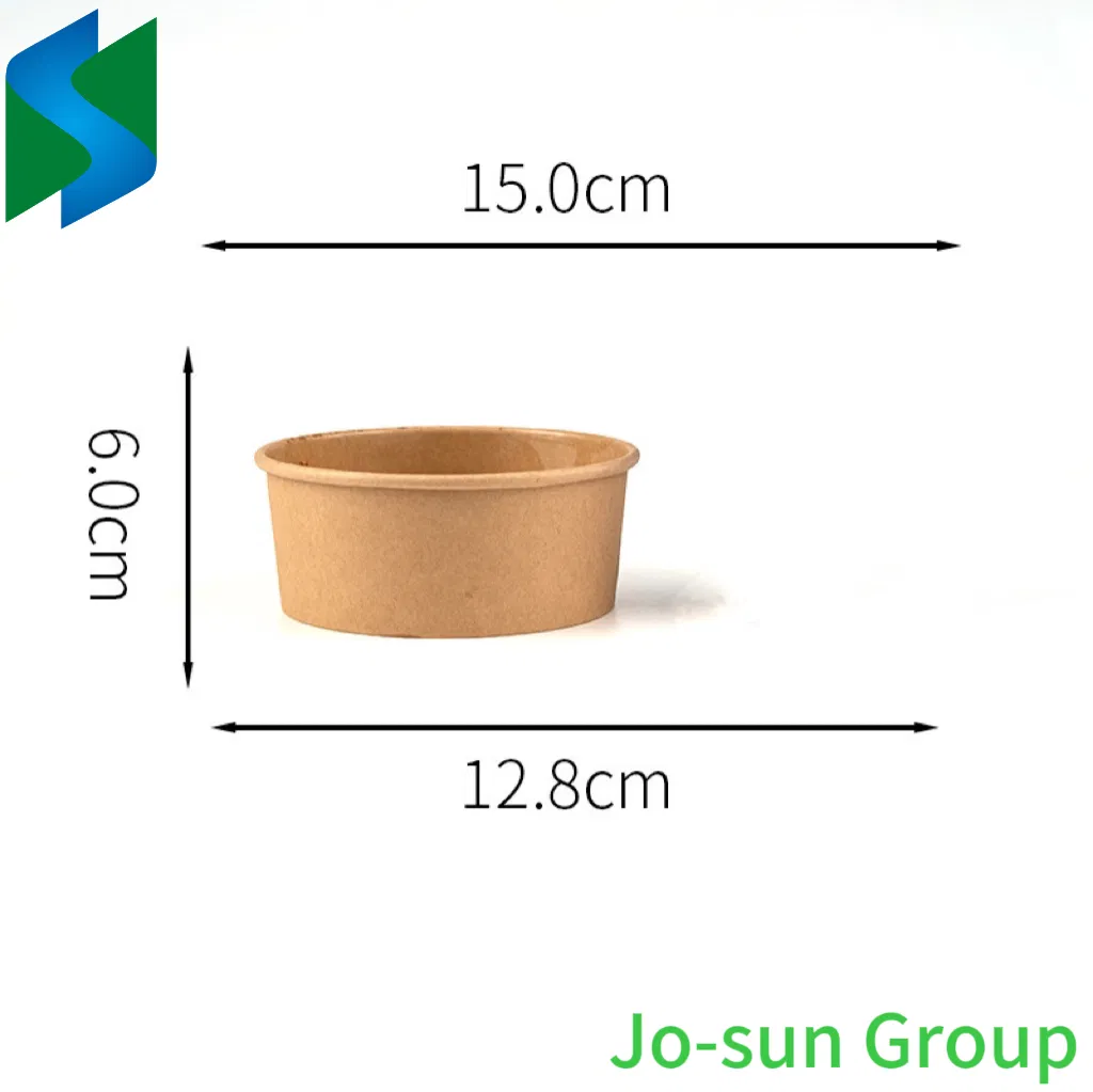 Jo-Sun Brown with Lid Round Disposable Rice Food Container Bowl for Take out