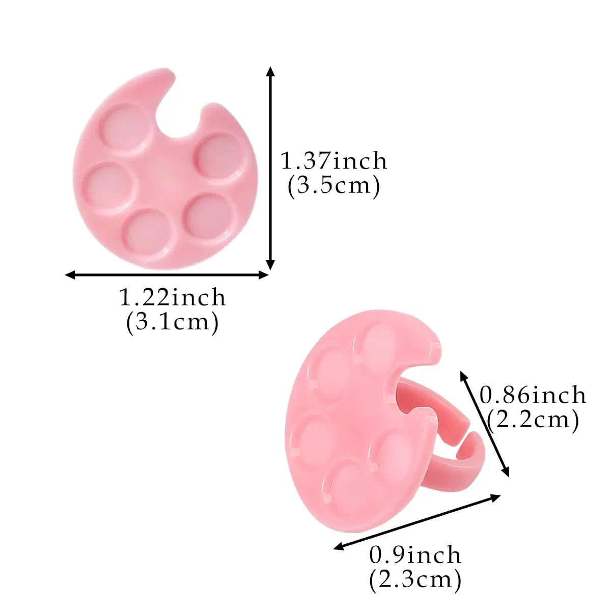 Multicolor Mini Nail Art Palette Tools Makeup Mixing Palettes for Nail Art Finger Rings