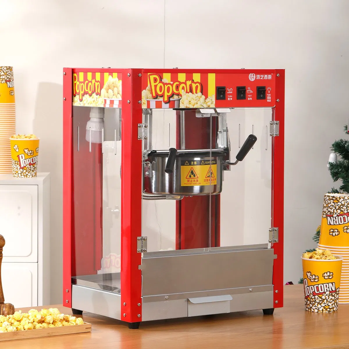 New Type Small Long Life Flat Top Popcorn Machine for Movie Theaters