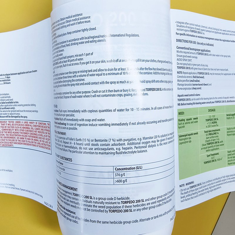 Custom Waterproof Agricultural Chemical Labels for Pesticides