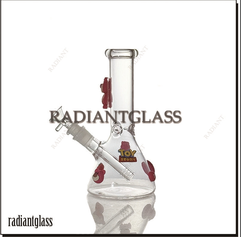 Wholesale Price 8 Inch Small Glass Smoking Pipe Cute Beaker Hand Blow Sticker Hookah Pipe Smoking Glass Water Pipes