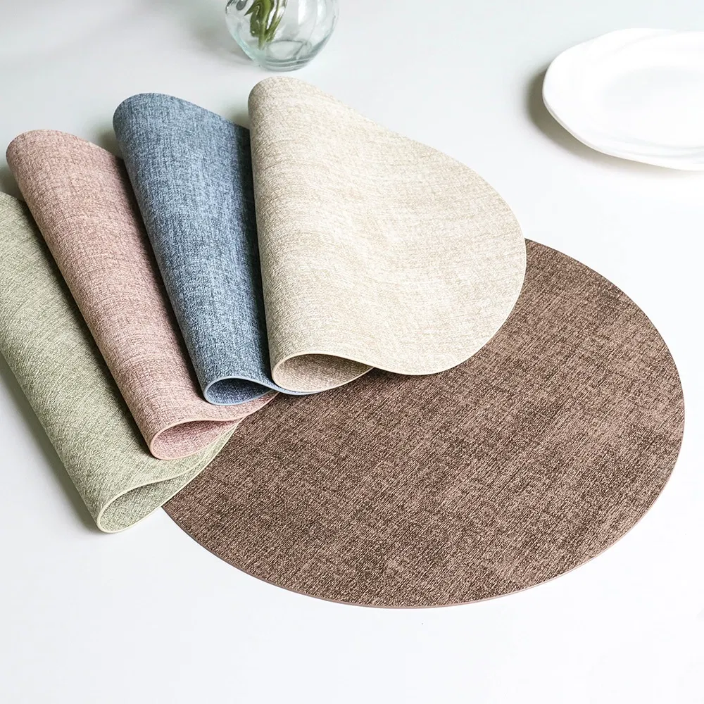 Nordic Style Western Leather Dining Table Mat Cross-Border Wholesale Luxury Anti-Scalding Insulation Pad Waterproof Oil-Proof