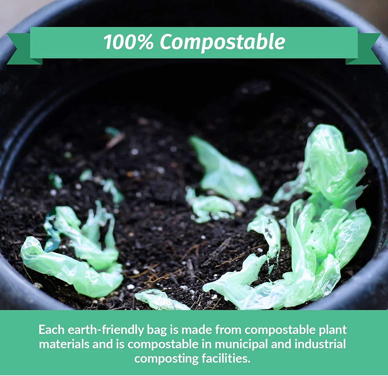 13 Gallon Compostable Trash Bags Eco-Friendly Plant-Based Recycled Trash Bags for Kitchen