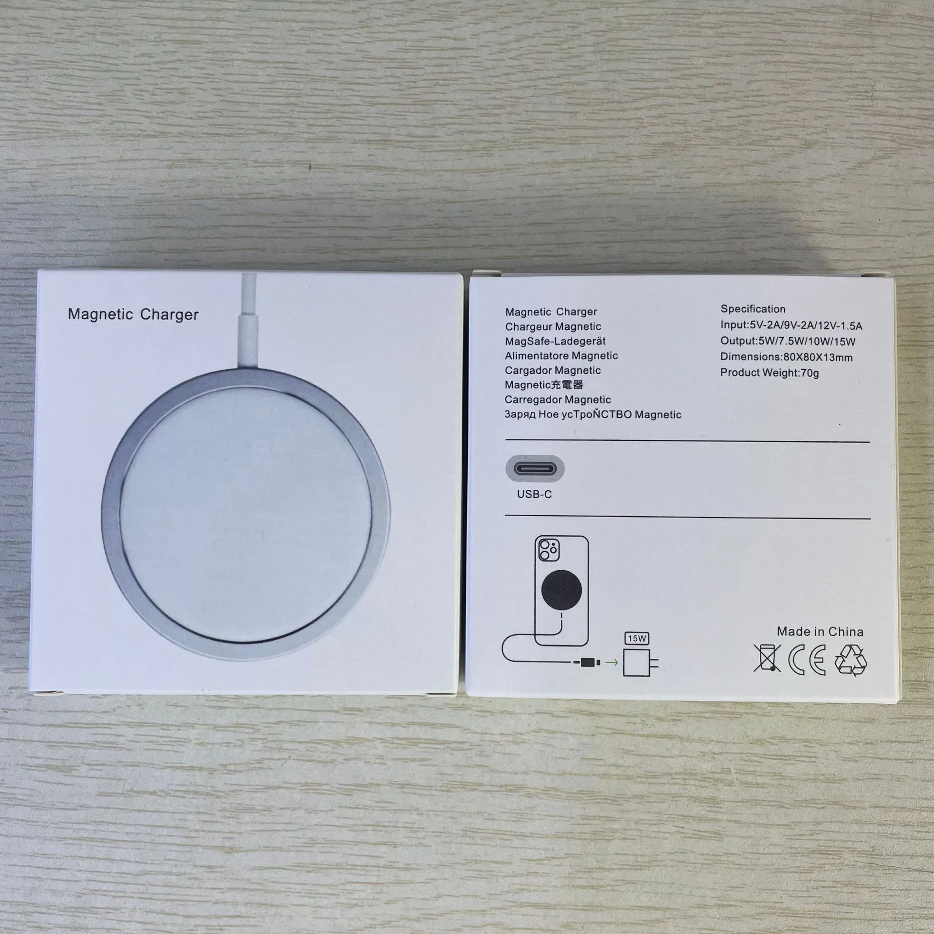 15W Magnetic Mobile Phone Fast Qi Wireless Charger for iPhone