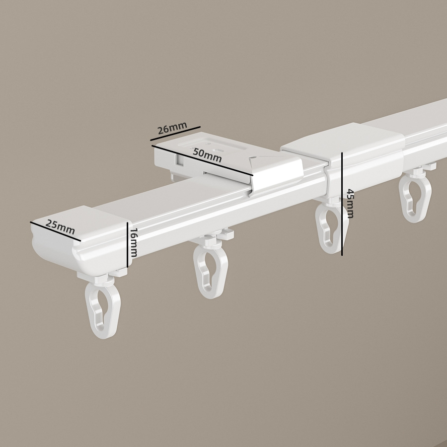 Wholesale Ceiling S Wave Ripple Fold Stretched Adjustable Sliding Blind Curtain Track