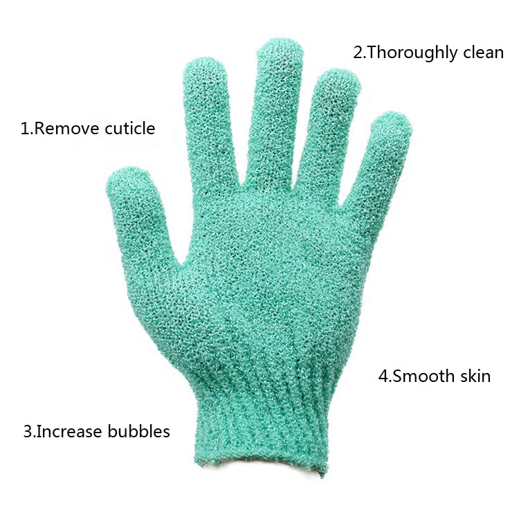 Wholesale Body Scrubber Nylon Bath Glove Custom Exfoliating Gloves Bath Mitt Shower Exfoliating Gloves