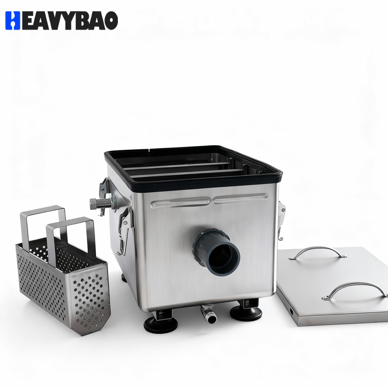 Heavybao Factory Direct Sealed Stainless Steel Kitchen Commercial Oil Water Grease Trap Separator