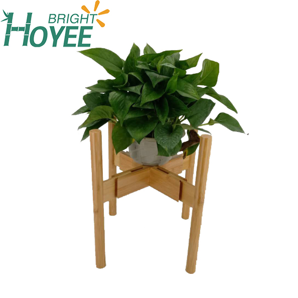 Adjustable Plant Stand Bamboo Indoor Outdoor Planter Stand Extendable for Home and Office