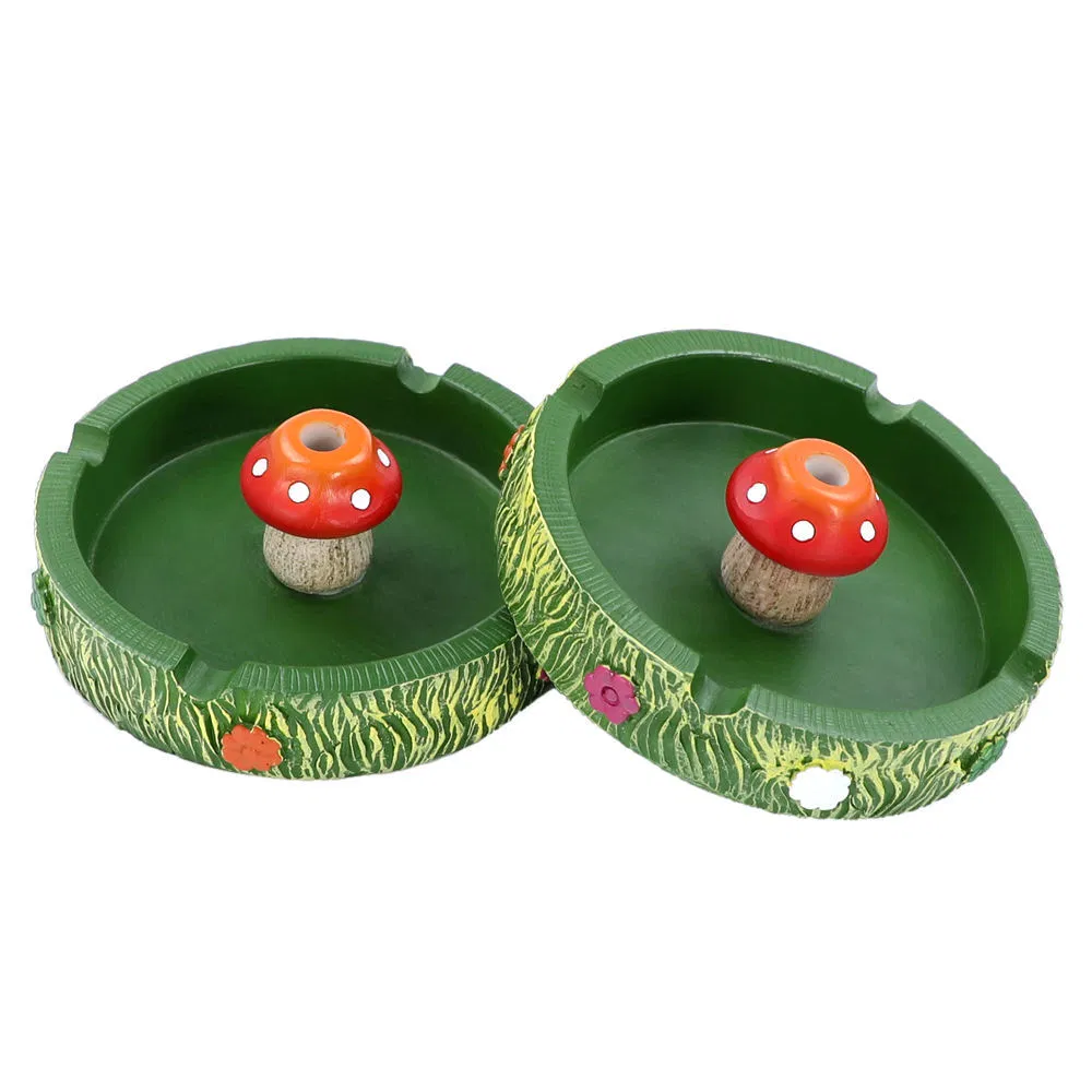 High Quality Resin Round Mushroom Ashtray Personalized Mini Cigarette Smoking Accessories Ashtray