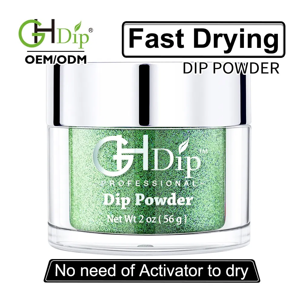 Green Color Glitter Nail Acrylic Dipping Powder 2oz