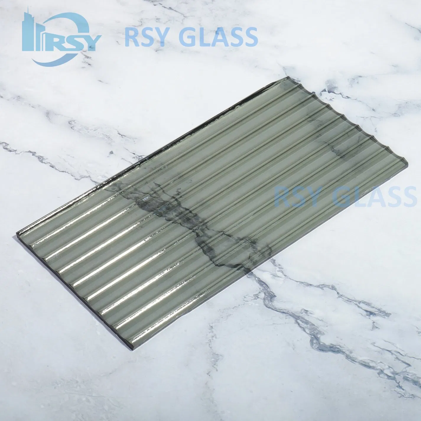 Dark Grey/Light Grey Color Moru Pattern Glass for Bedroom Door