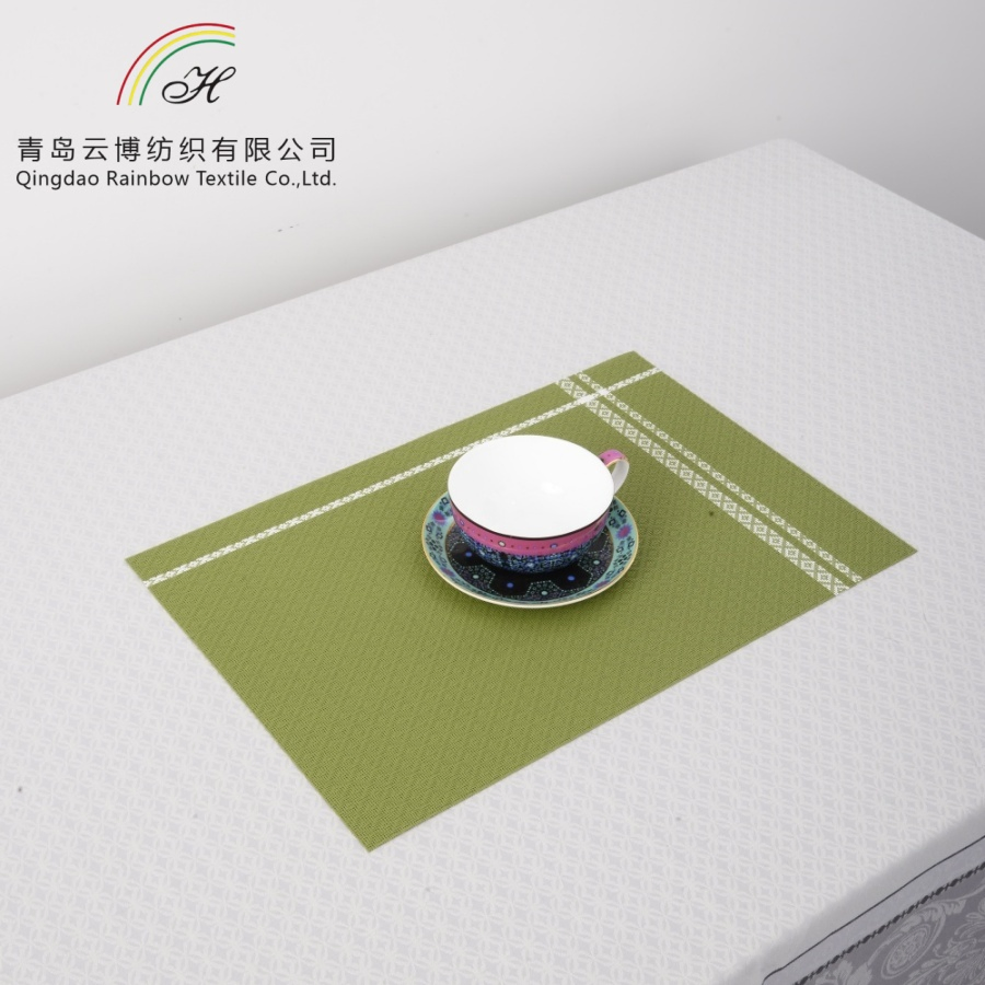 Custom Wholesales Rectangle Luxury PVC Non Slip Placemat Polyester Placemats Table Place Mat