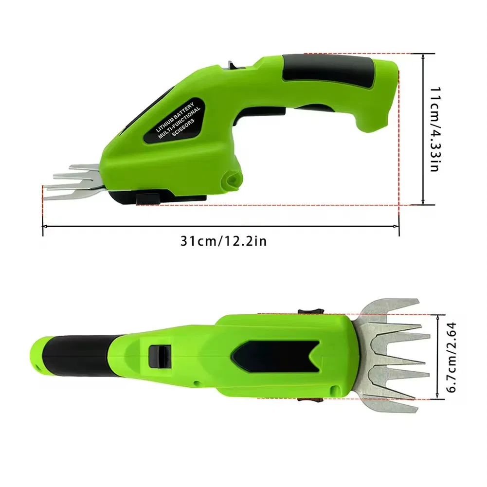 2 in 1 Cordless Grass Trimmer Electric Hedge Shear 7.2V Rechargeable Battery Shrub Trimmer Grass Cutter Weeder Lawn Garden Tool