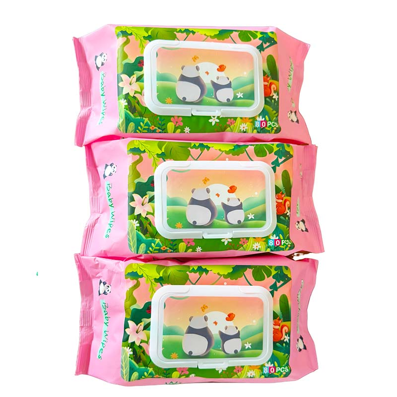 100%Bamboo 80PCS Skincare Cleaning Moist Wipes Flushable and Biodegradable Soft Disinfection Wet Wipe Baby Wet Wipe