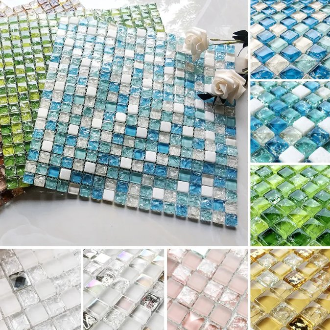 Mosaic Tile Glass Mosaic Mixed Gold Series for Decoration Hot Sale Popular Mix Color Glass Mosaic Tile for Wall Decoration