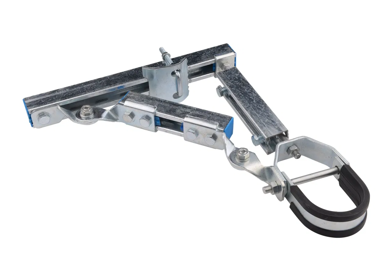 Galvanized Steel Seismic Resistant Bracket Powder Coating Customised Anti-Seismic Support System