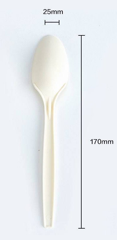 Disposable 170 mm Corn Starch Spoon Knife Fork Cutlery Set