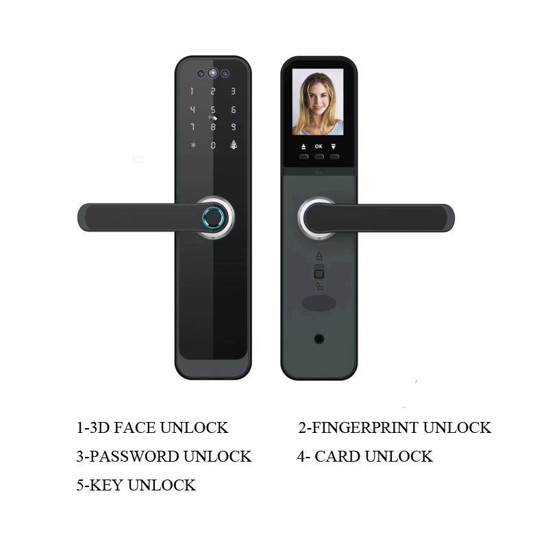 Tuya Tt 3D Face Unlock Indoor Wooden Door Smart Lock