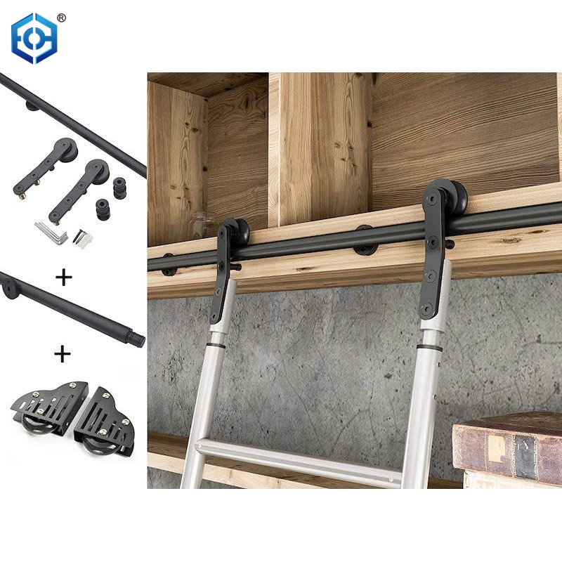 4m Steel Sliding Bookshelf Ladder Hardware Kit Sliding Rolling Step Ladder