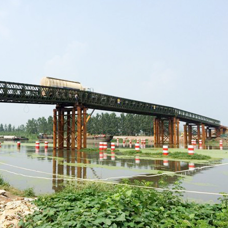 Low Cost Temporary Steel Structure Pedestrian Bailey Bridge with Galvanization Corrosion