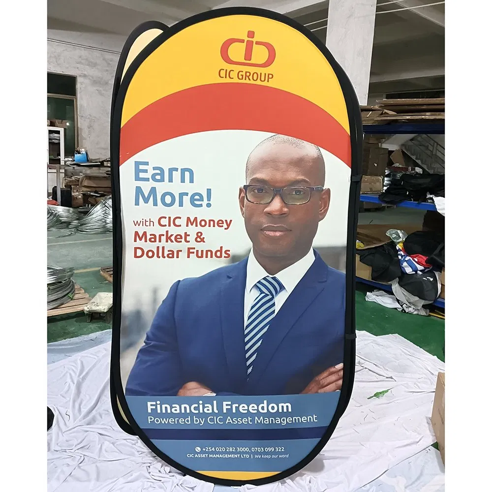 Full-Color Printing Metal Frame a Banner Stand for Public Announcements