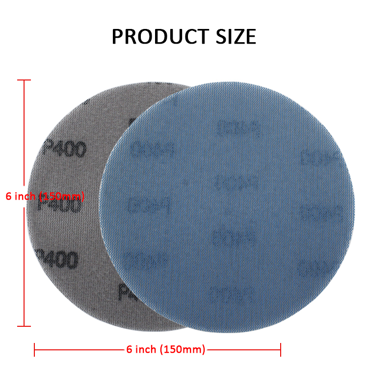 6 Inch Premium Ceramic Grain Sanding Excellent Cutting Performance Mesh Sanding Disc for Car Polishing
