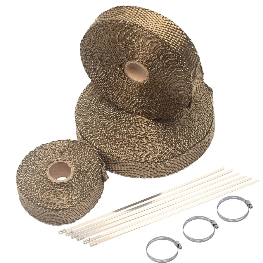 Fiberglass Exhaust Header Wrap Automotive Muffler Downpipe Heat Shield Black Tape Exhaust Insulating Wrap